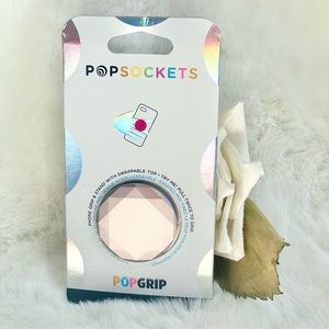 NWT POPSOCKETS PREMIUM PHONE GRIP & STAND with swappable top.DIAMOND ROOSE GOLD